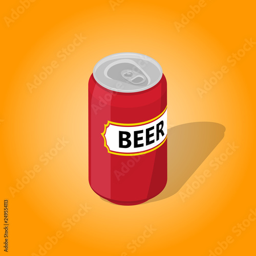 Can of beer with a shadow