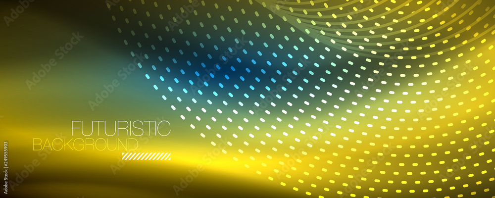 Glowing light particles in dark neon space, magic glow shiny abstract background Glowing light particles in dark neon space, magic glow shiny abstract background