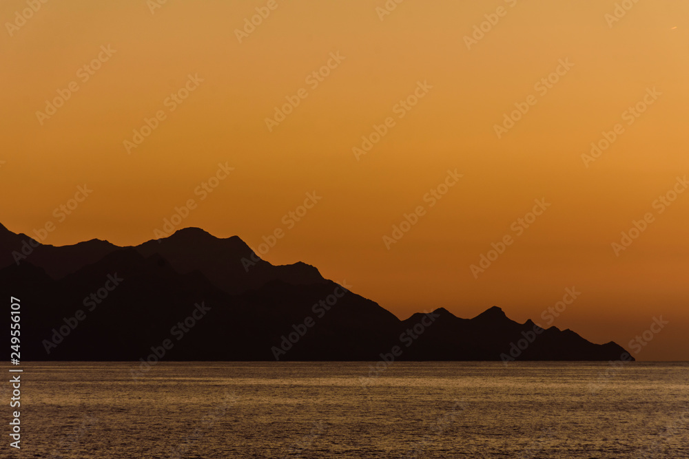 mountain silhouette during sunset in Gran Canaria