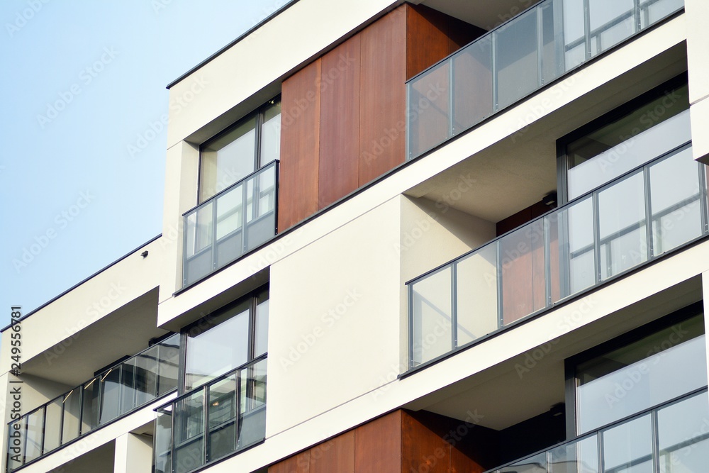Modern European residential apartment building Modern European residential apartment building