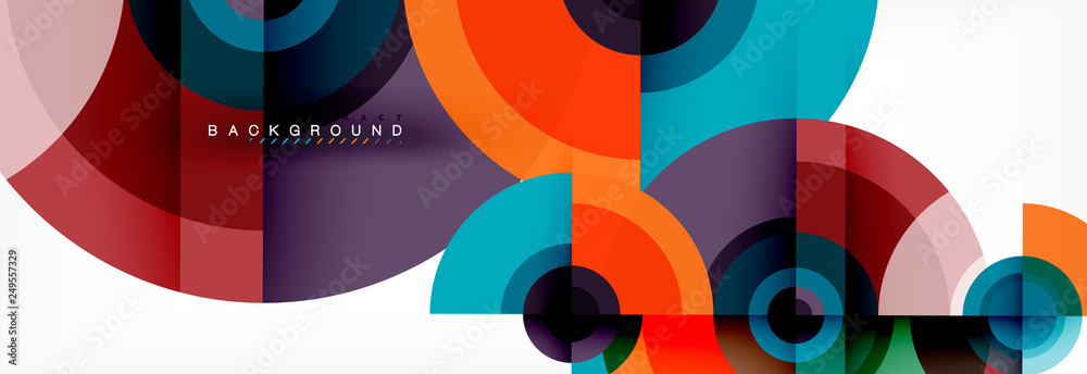 Fototapeta Round circles and triangles abstract background