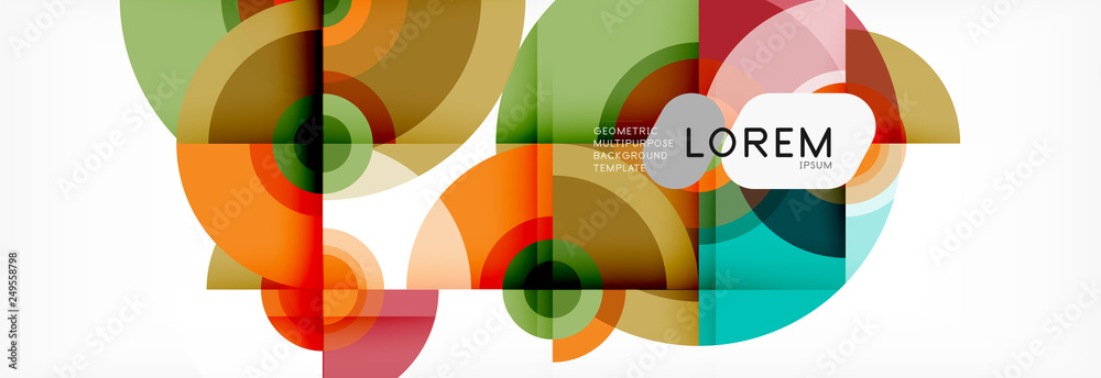 Flying circles geometric abstract background Flying circles geometric abstract background