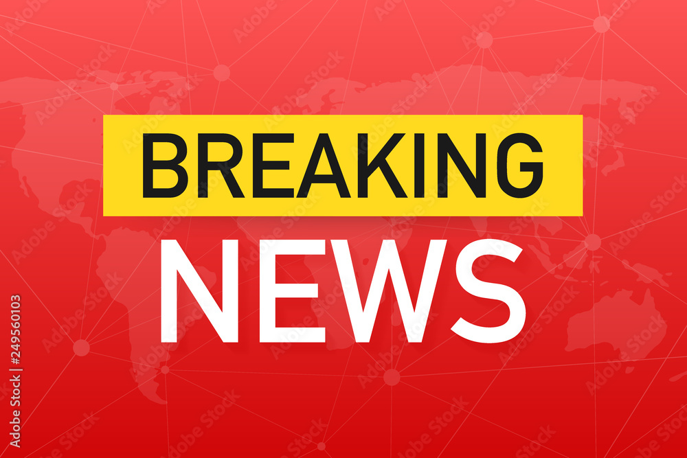 Fototapeta premium Breaking News Live on World Map Background. News background, breaking news, vector infographic with news theme.
