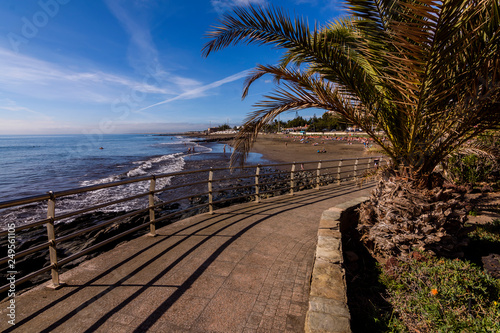 Scenery view of beach in San Agustin, Maspalomas, Gran Canaria, Spain