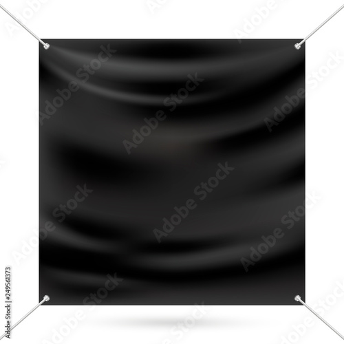 Black mock up vinyl banner vector illustration