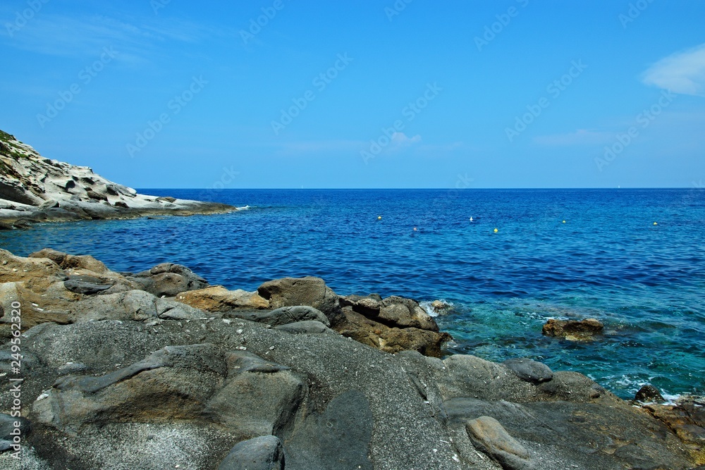 Italy-view on the seacoast near town Sant´Andrea on the island of Elba