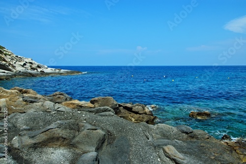Italy-view on the seacoast near town Sant´Andrea on the island of Elba
