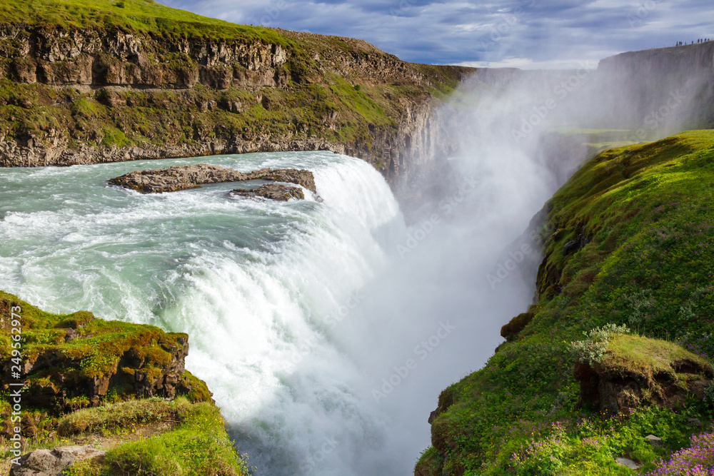 Gullfoss waterfall Hvita river Southwest Iceland Scandinavia Gullfoss waterfall Hvita river Southwest Iceland Scandinavia