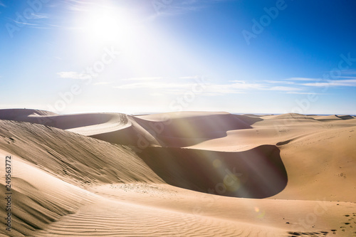 Fototapeta Naklejka Na Ścianę i Meble -  Gran Canaria dunes - Maspalomas sand desert landscape. Spain