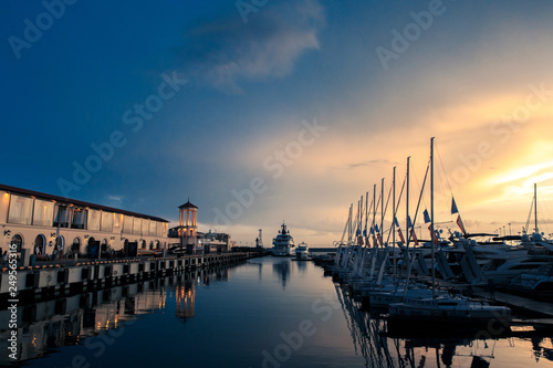 Sunset in the sea port of Sochi © Evgeny