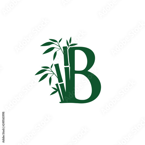 Green Bamboo B Letter logo