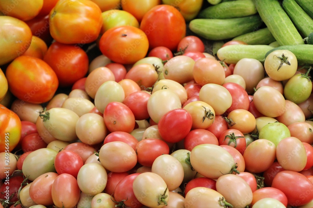 Fresh tomatoes for cooking in street food Fresh tomatoes for cooking in street food