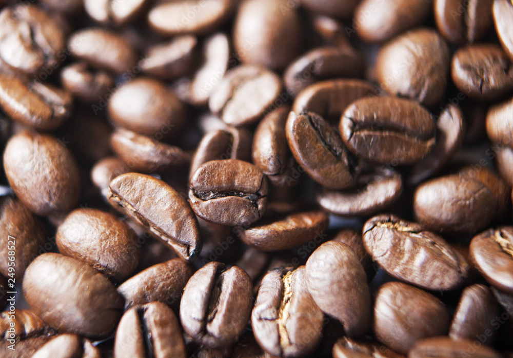 grains de café grillé en gros plan grains de café grillé en gros plan