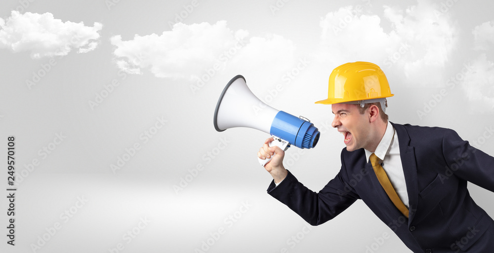 Young supervisor architect yelling to far big city panorama
Young supervisor architect yelling to far big city panorama