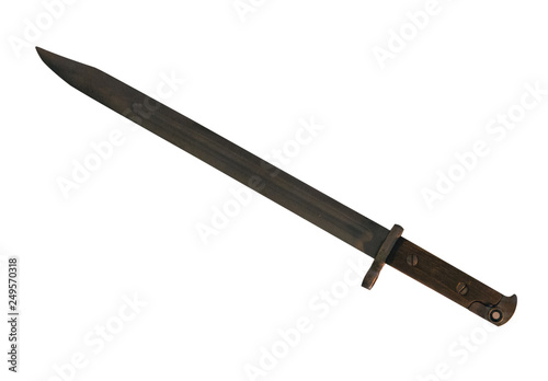Fotobehang bayonet knife isolated on white background