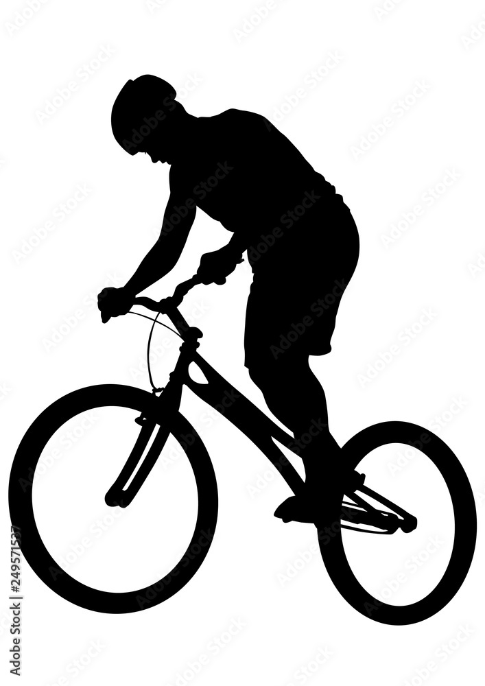Obraz premium Sport people whit bike on white background