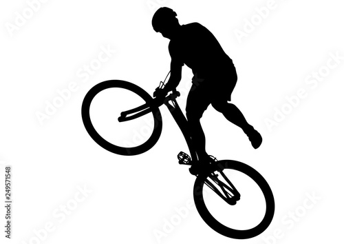 Sport people whit bike on white background