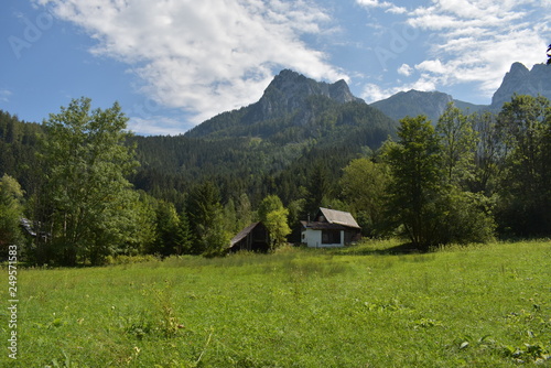 Alpine village in the mountains in Austria