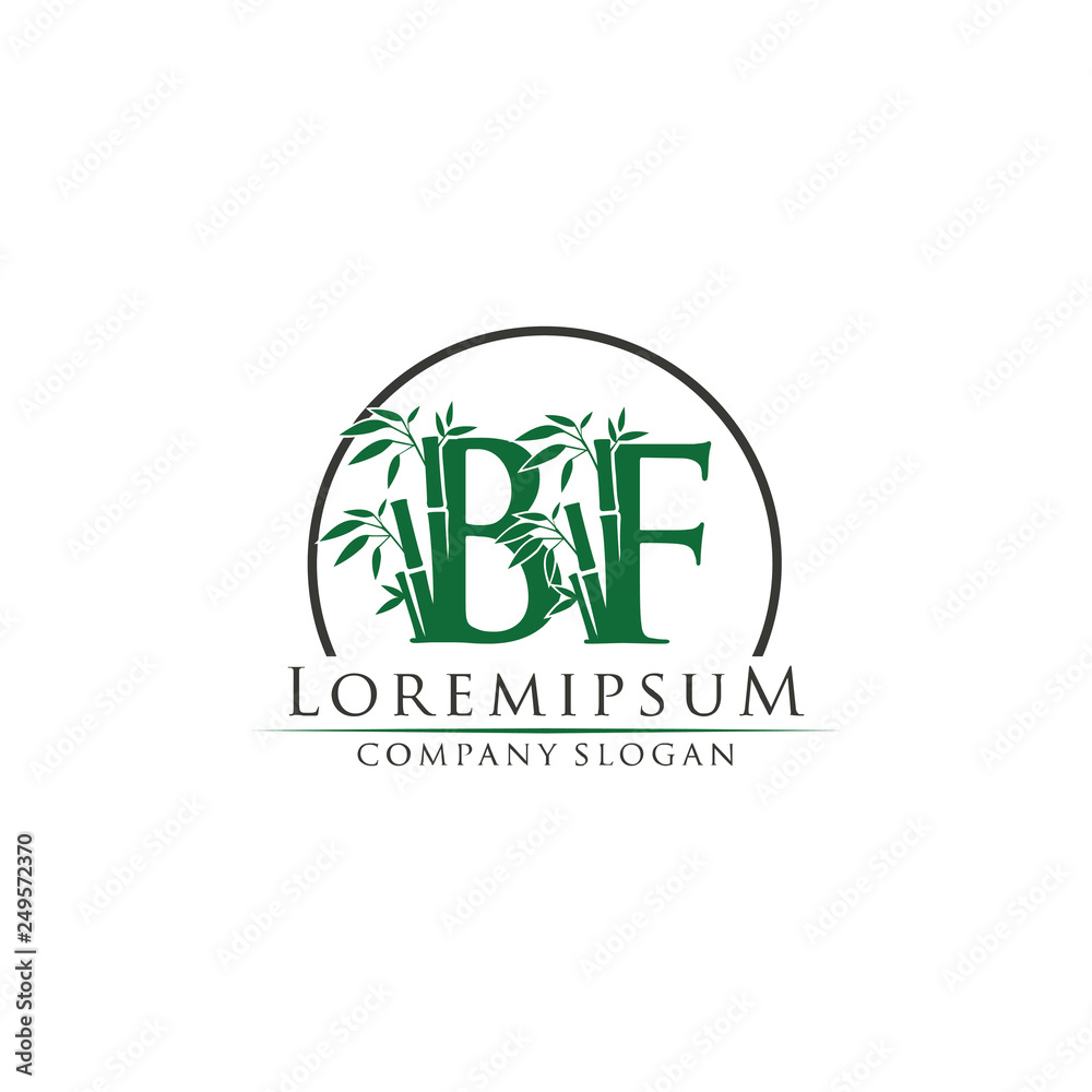 Green Bamboo BF Letter logo Green Bamboo BF Letter logo