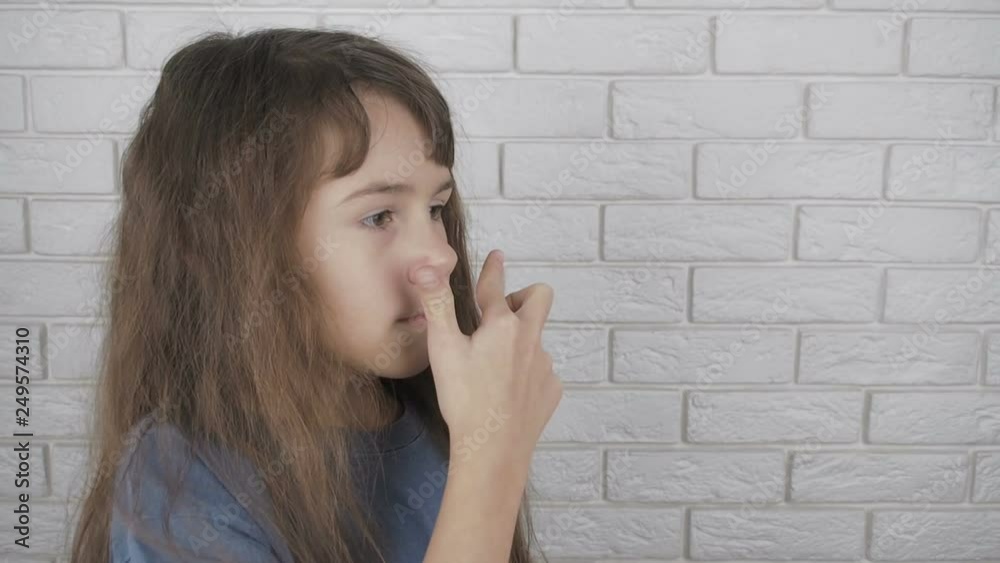 Breathing exercises. Yoga for breathing. The little girl is doing breathing exercises. Breathing exercises. Yoga for breathing. The little girl is doing breathing exercises.