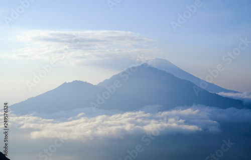 Dawn overlooking Batur volcano in Bali