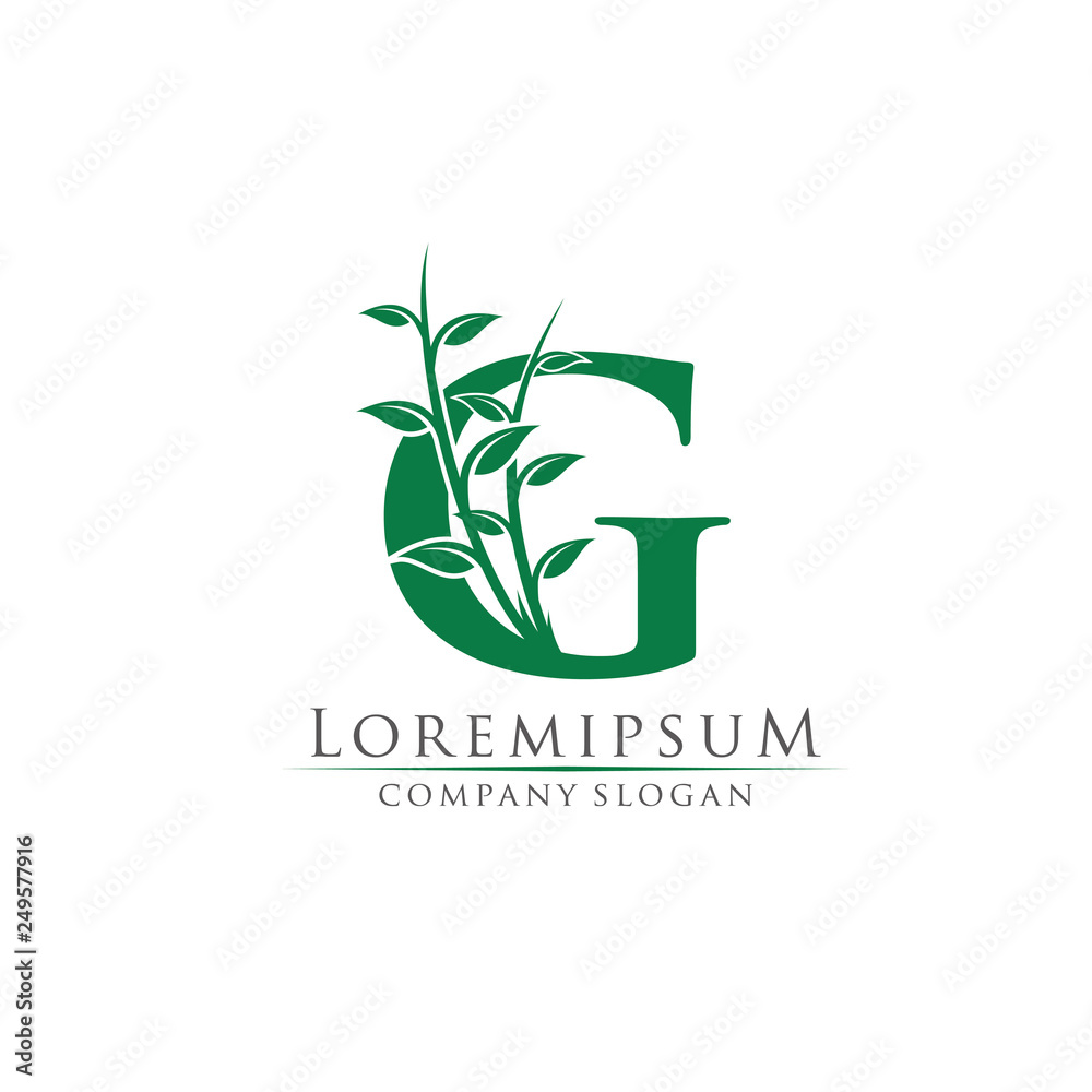 Green Bamboo G Letter logo