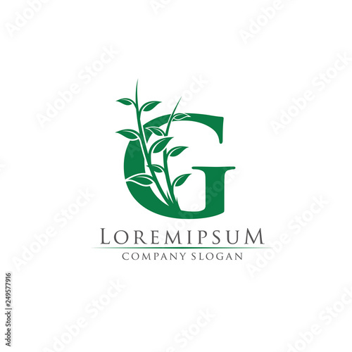 Green Bamboo G Letter logo