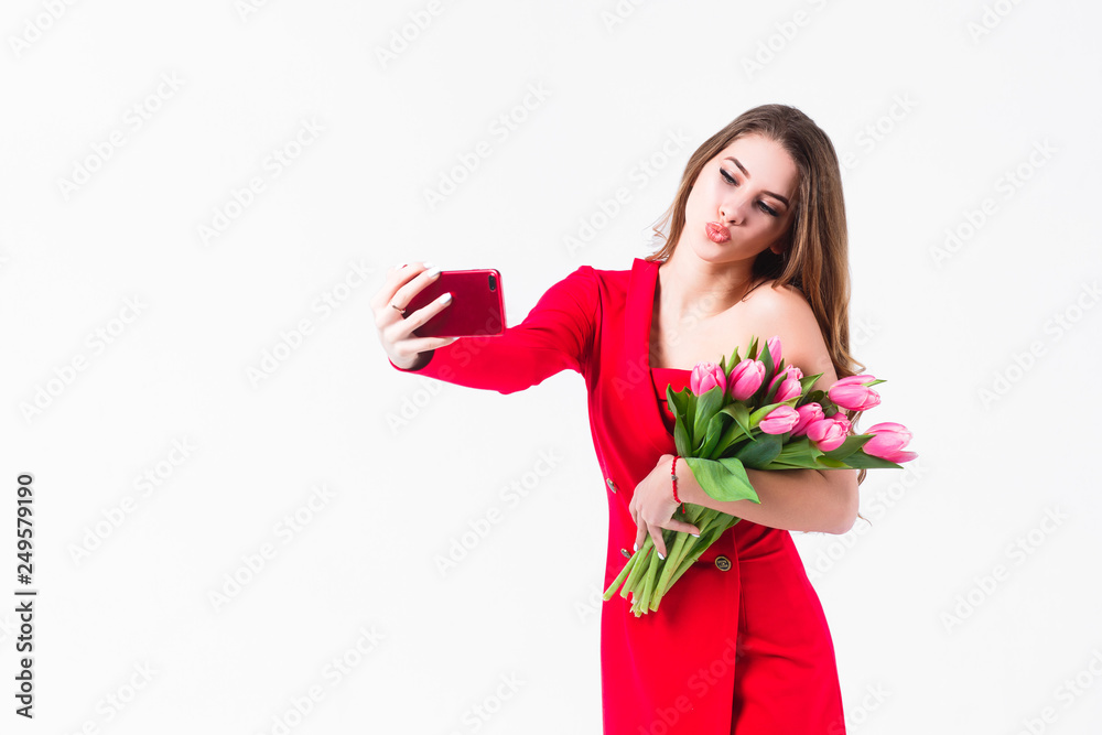 Girl with tullips
