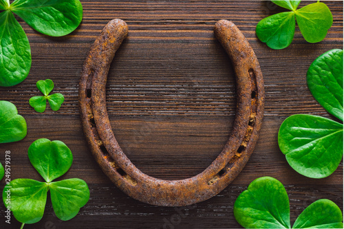 Lucky Horseshoe with Shamrocks