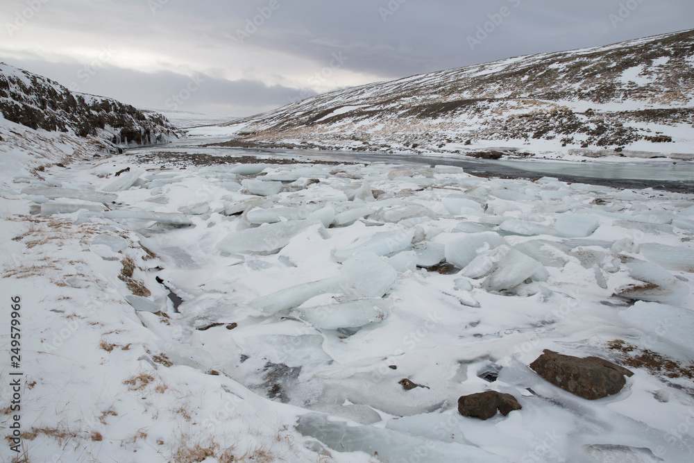 Frozen river icebergs, Iceland