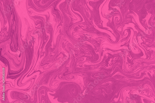 Suminagashi marble texture hand painted with pink 