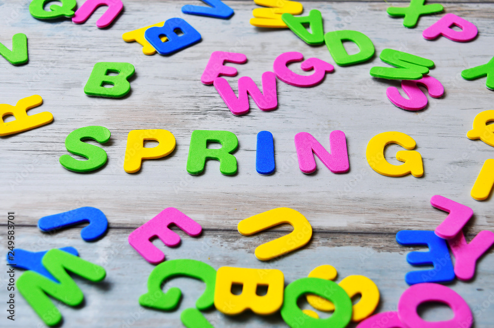colorful spring inscription colorful spring inscription