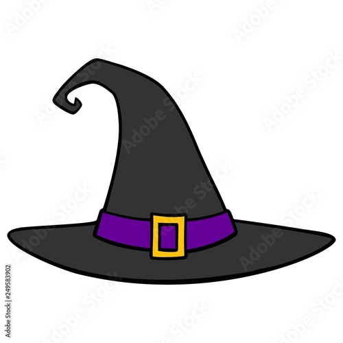 Witch Hat - A vector cartoon illustration of a Halloween Witch Hat.