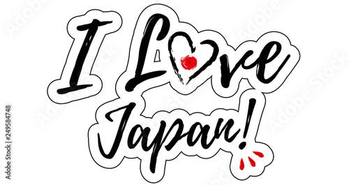 I love Japan Illustration with heart