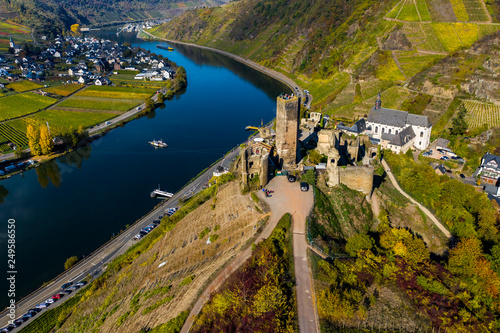 Germany, Rhineland-Palatinate, Poltersdorf, Moselle river, Metternich Castle photo