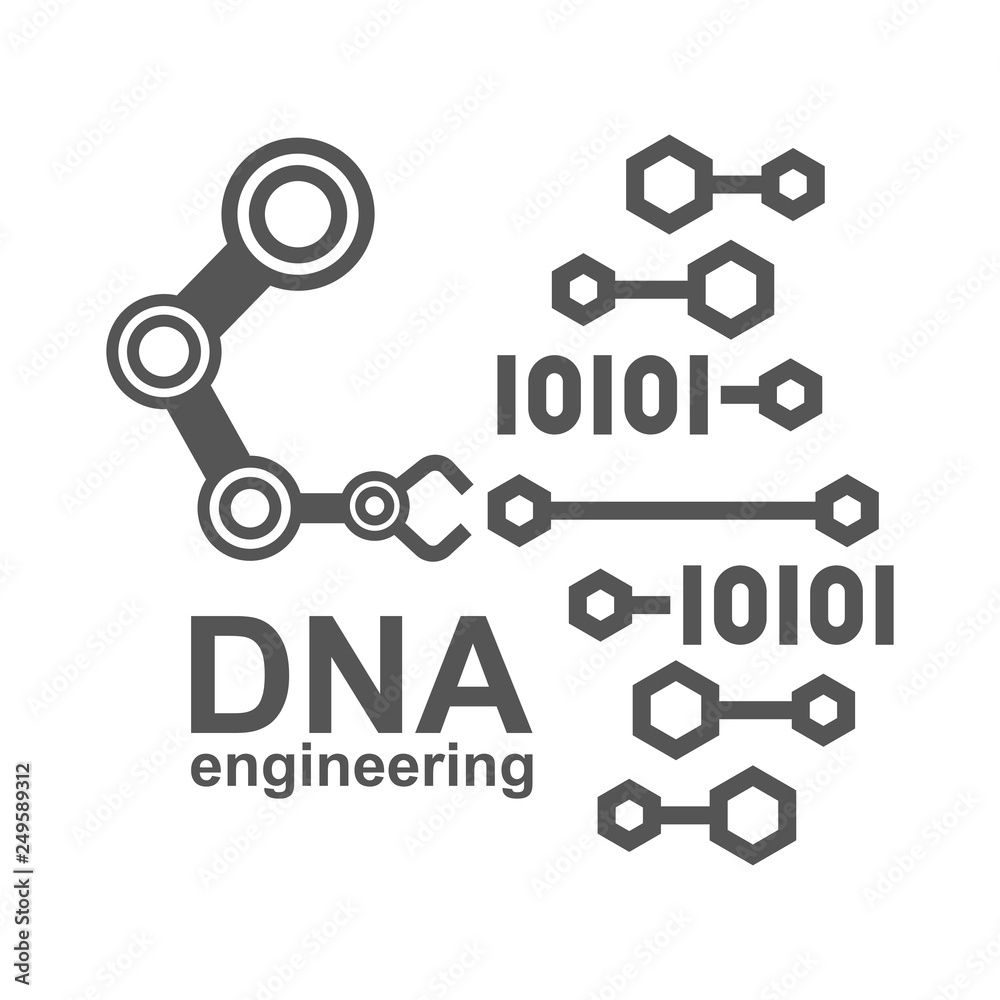 DNA engineering, creation synthetic DNA. DNA synthesis science concept