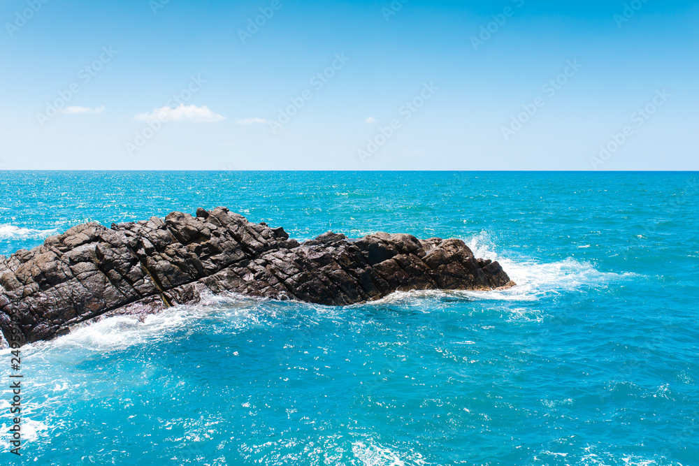 Sea or ocean, rocks and waves