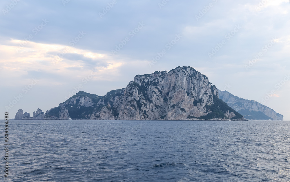 Cliff in Capri Island in Naples, Italy