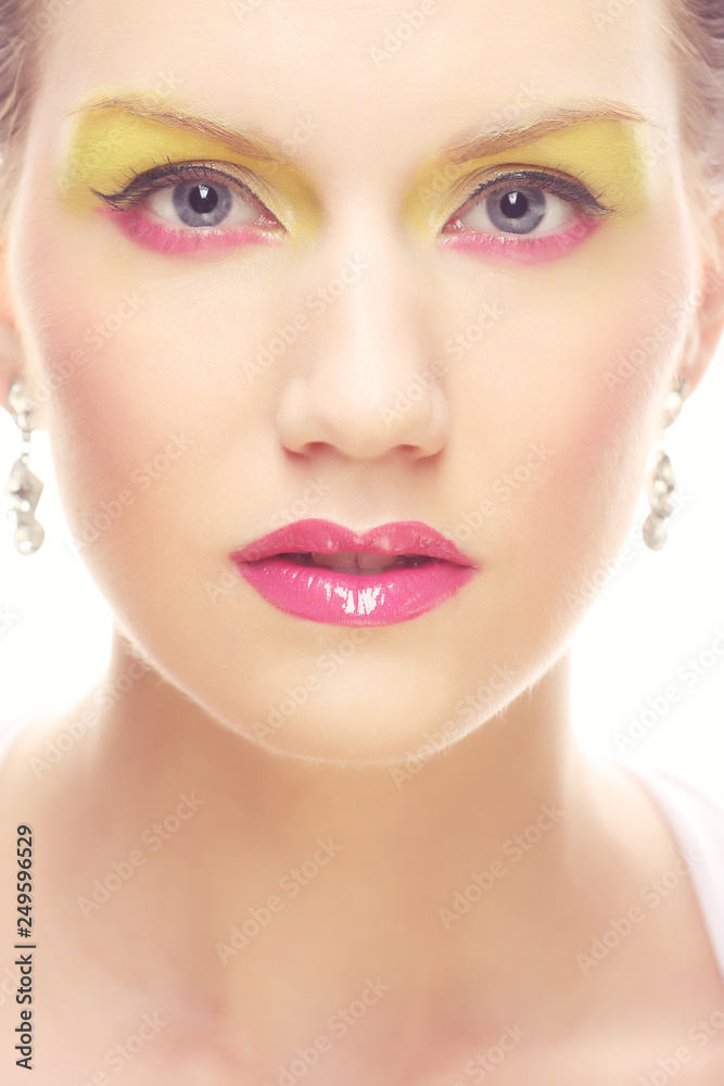 closeup portrait of young caucasian female closeup portrait of young caucasian female