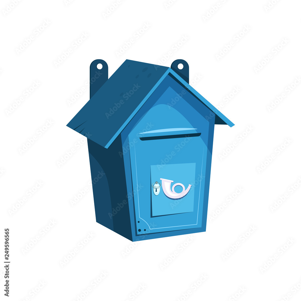Blue postbox illustration Blue postbox illustration