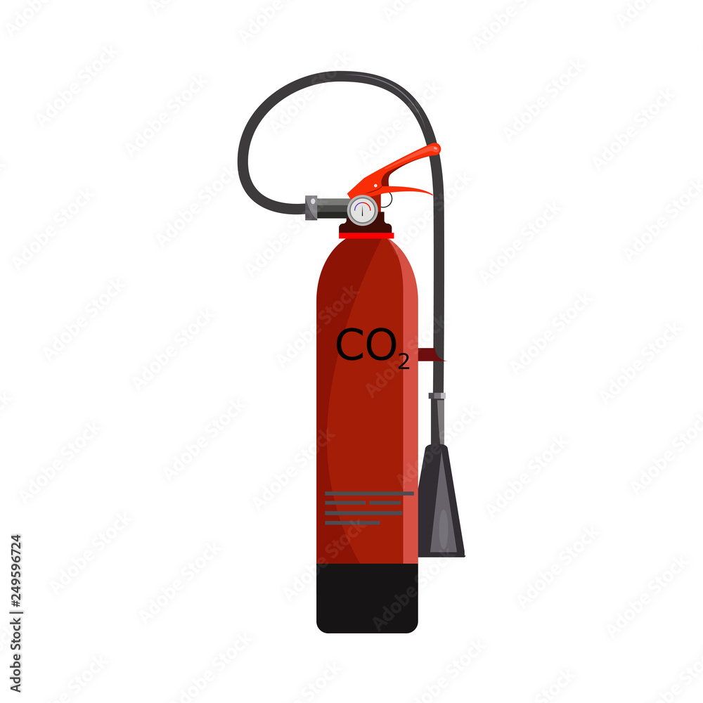 Deep red fire extinguisher illustration Deep red fire extinguisher illustration