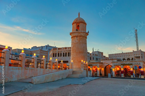 Souq Waqif is a souq in Doha, in the state of Qatar. The souq is noted for selling traditional garments, spices, handicrafts, and souvenirs. photo