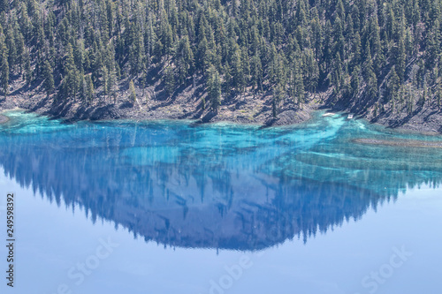 Crater Lake caldera with reflection