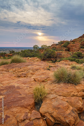 hiking kings canyon at sunset  watarrka national park  northern territory  australia 4