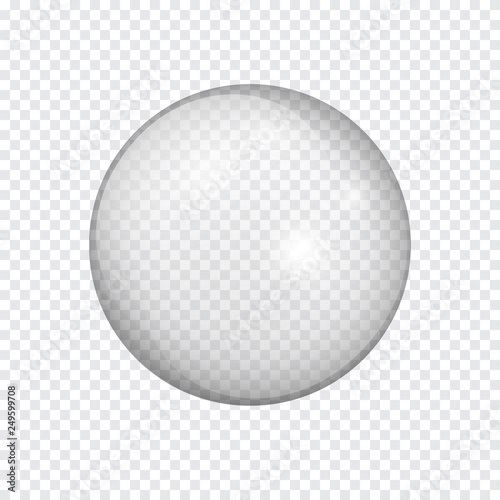 Transparent glass sphere with glares and highlights