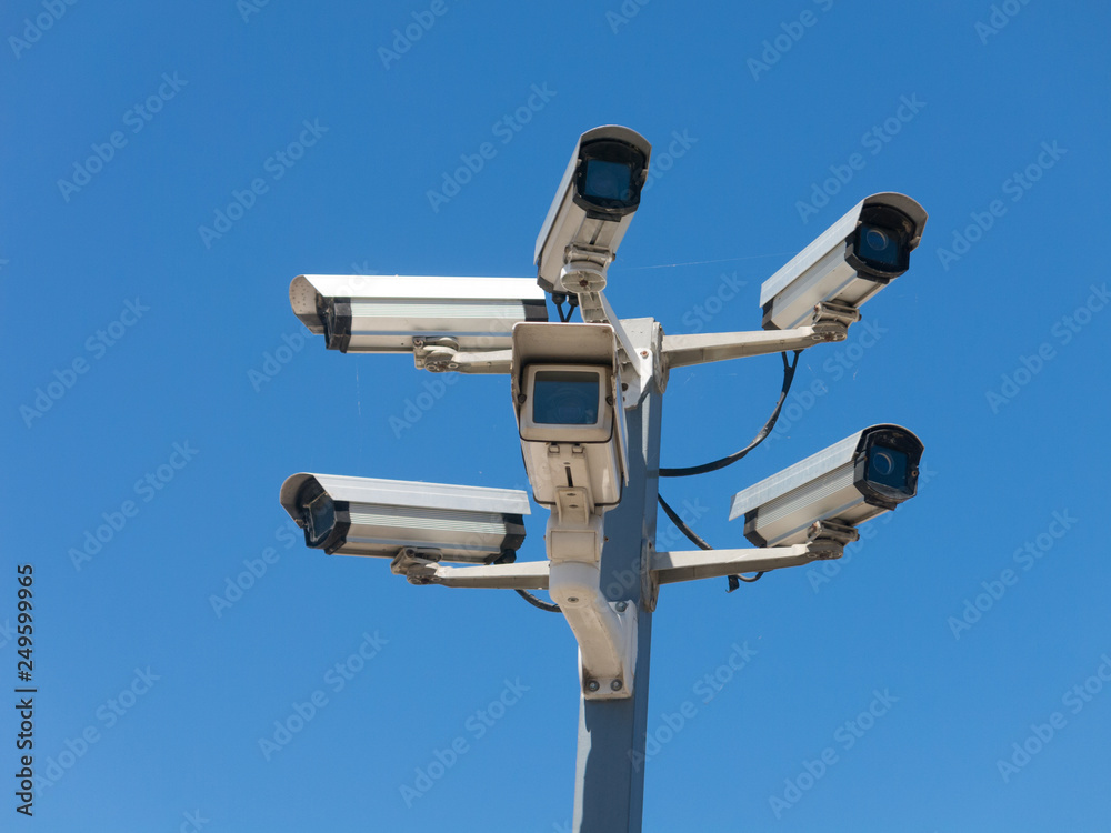 Image with various video surveillance cameras Image with various video surveillance cameras