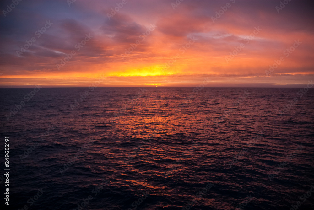 Antartic sunset landscape, south pole