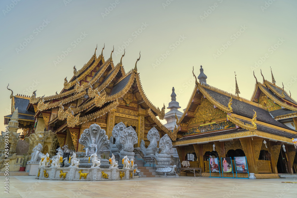 Lamphun, Thailand -February  13, 2019 : Temple Wat San Pa Yang Luang, Lamphun, Thailand