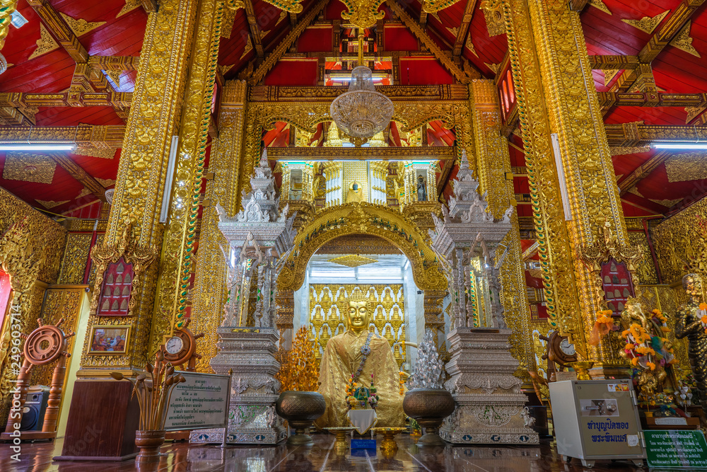 Lamphun, Thailand -February  13, 2019 : Temple Wat San Pa Yang Luang, Lamphun, Thailand