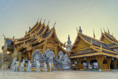 Lamphun, Thailand -February 13, 2019 : Temple Wat San Pa Yang Luang, Lamphun, Thailand